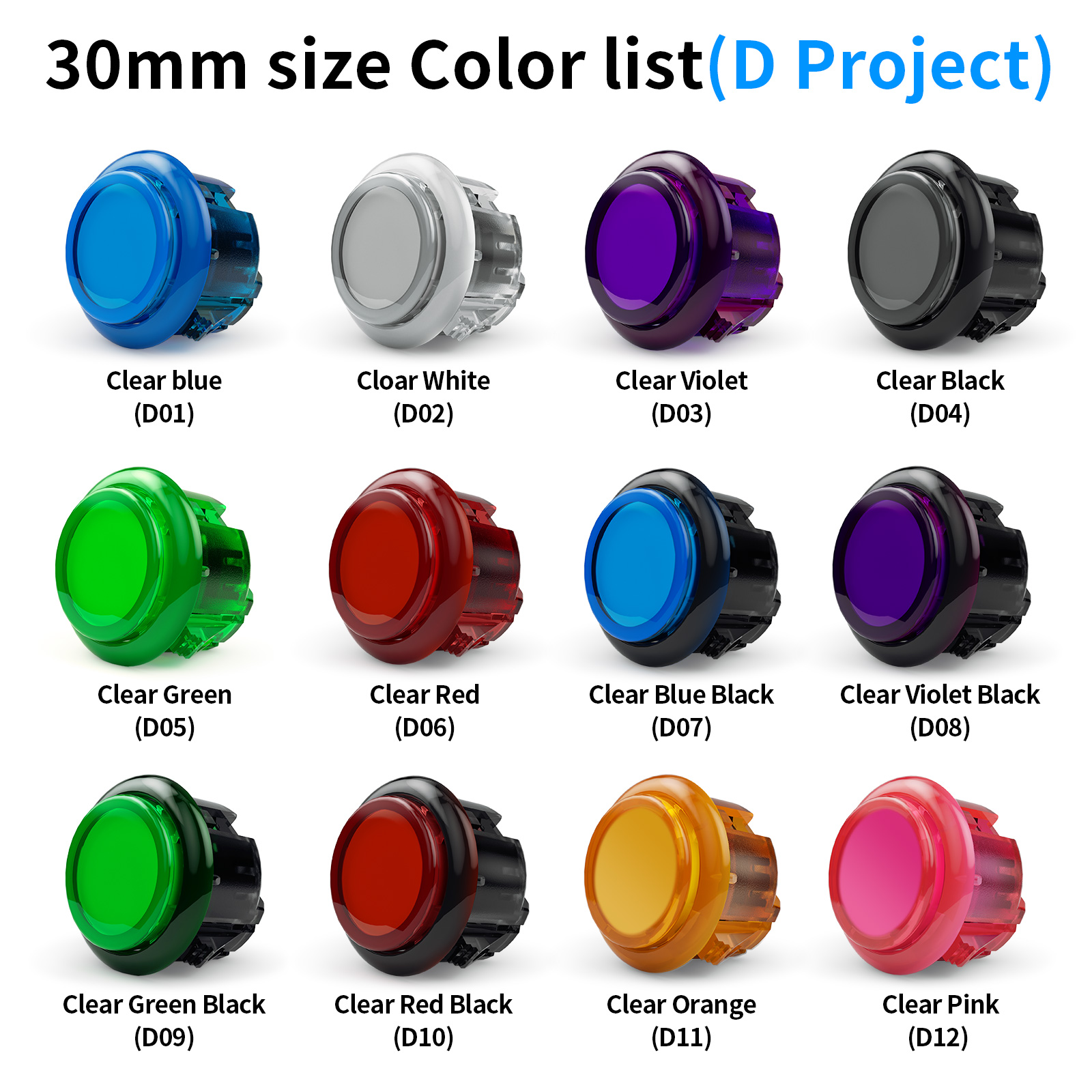 Arcade Buttons 24Mm 30Mm Snap In - elosba Gravity KS Wały mechaniczne Cichy