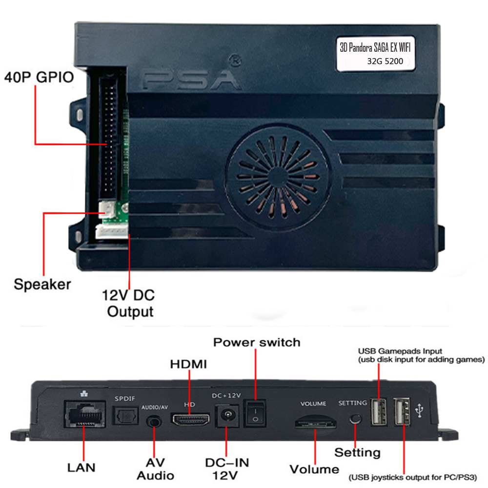 WiFi Market 2 Player 5200 in 1 – Arcade Cabinet Diy Kit 2 Player recenzja i cena
